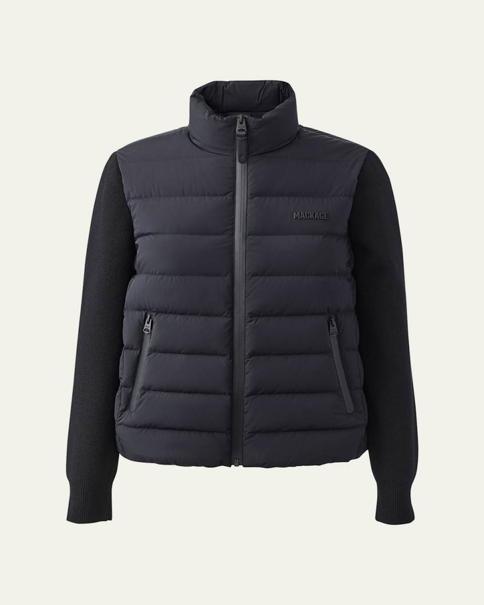 Oceane-City Light Down Mixed-Media Jacket